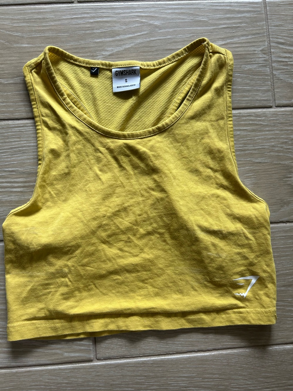 Gymshark Yellow Women's Cropped Racerback Athletic Tank
